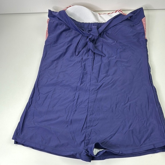 Ekouaer Nautical Striped One-Piece Swimsuit - Picture 4 of 10